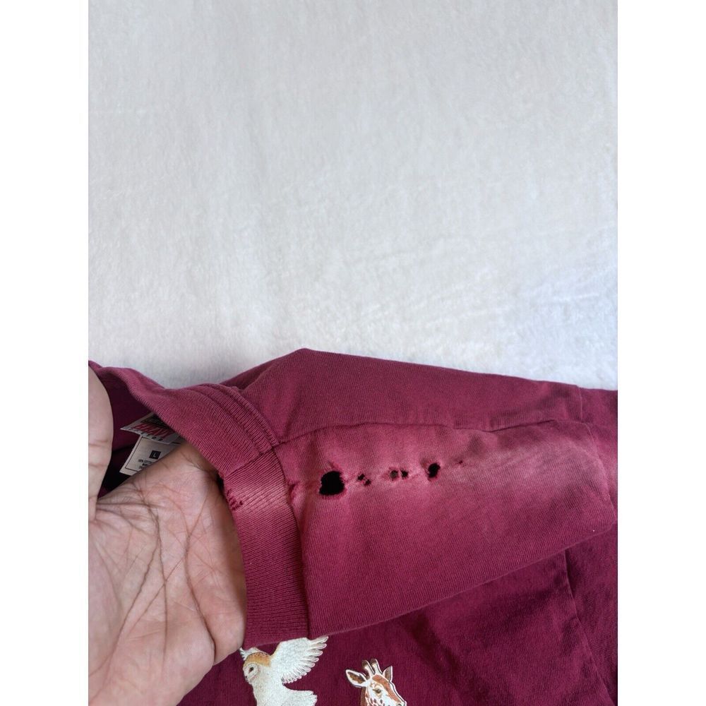 VTG Fruit of the Loom We're The Animals AZAD Short Sleeve Shirt Distressed L * - Picture 4 of 9